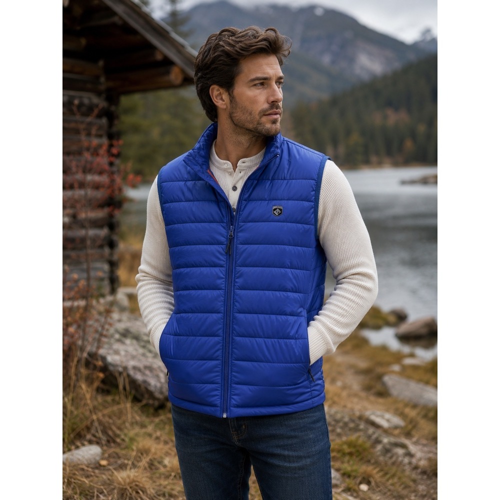 Point Zero Puffer Vest Mens XL Blue Ultralight Waterproof Quilted